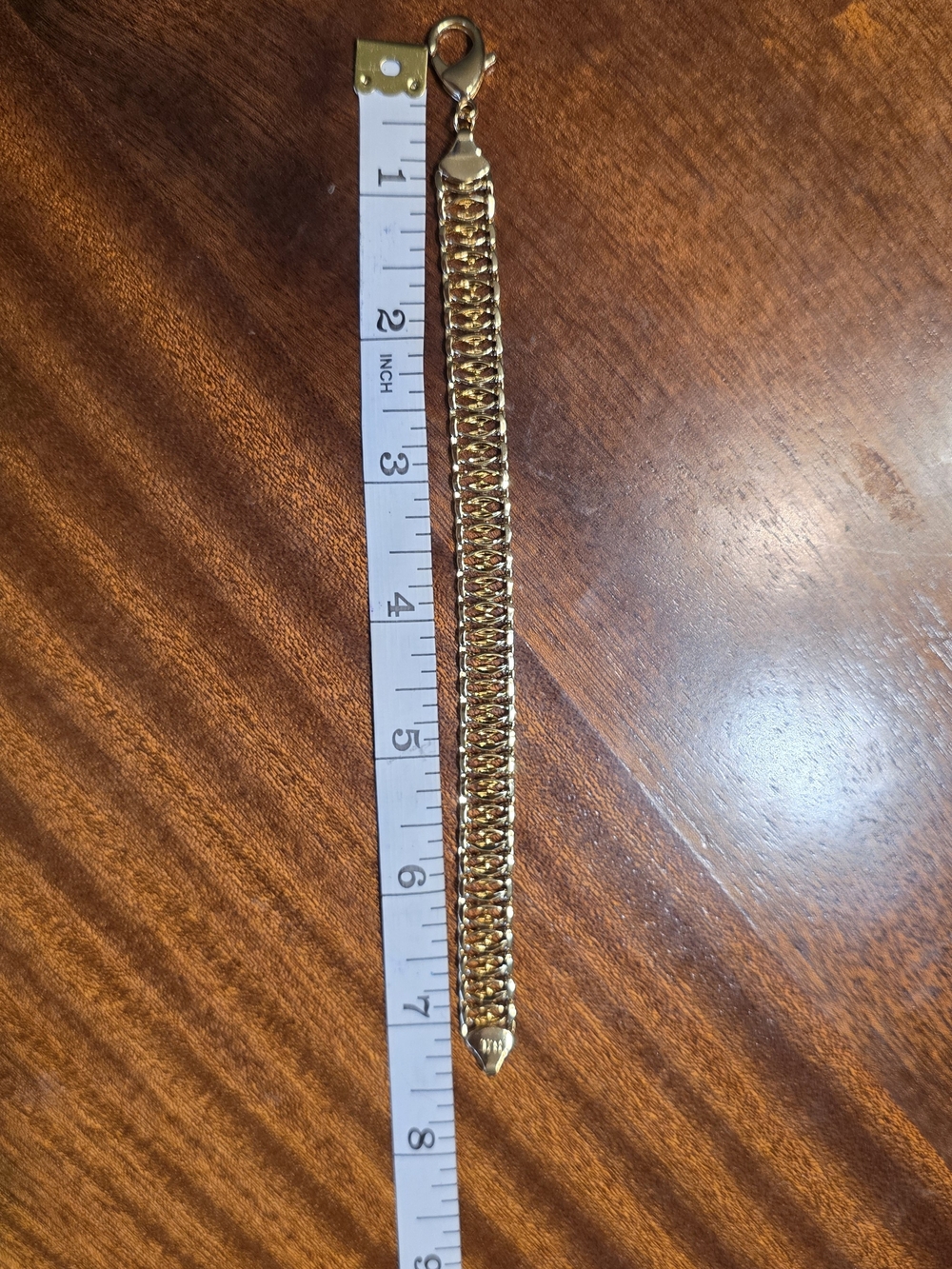 18K Brazilian Gold Filled Woven Statement Bracelet 7.25”